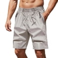 thumbnail image 7 of Besolor Men's Plus Size Shorts Wide Leg Drawstring Elastic Waisted Lightweight Quick Dry Outdoor Casual Running Shorts with Zipper Pockets(4X-Large,Gray), 7 of 7