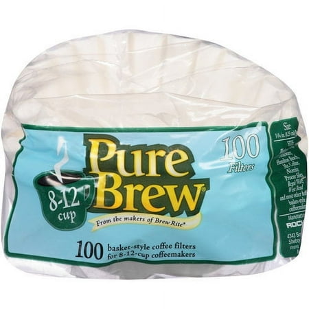 Pure Brew Coffee Filters for 8-12 Cup Coffeemakers, 100 count