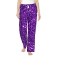 thumbnail image 2 of Lsque Purple Glitter Print Women's Pajama Pants, Lounge Pant - Comfortable Home Wear,Elastic Waistband, Stylish Design-XX-Large, 2 of 9