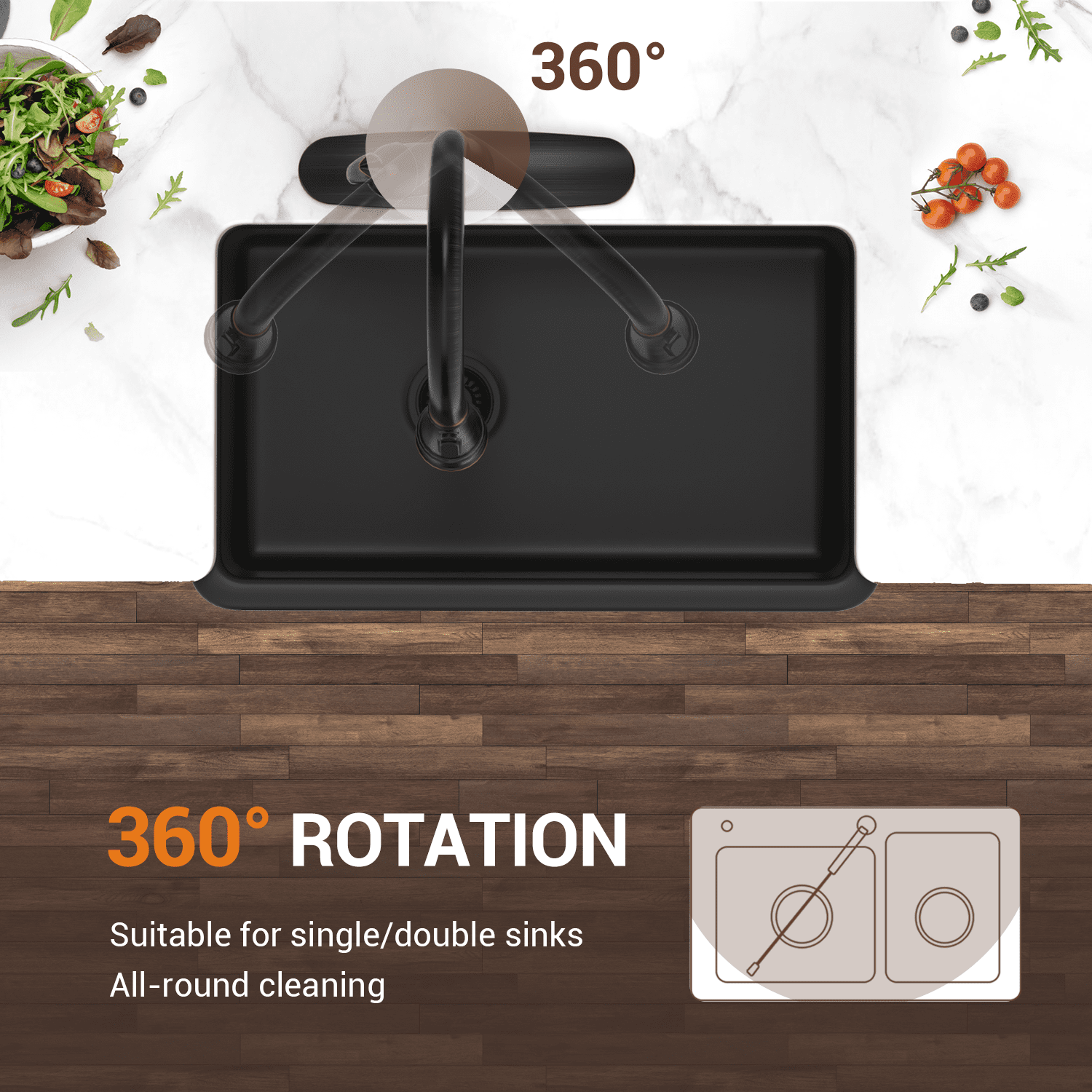APPASO Antique Pull Down Kitchen Faucet with Deck Plate Oil Rubbed Bronze 148ORB