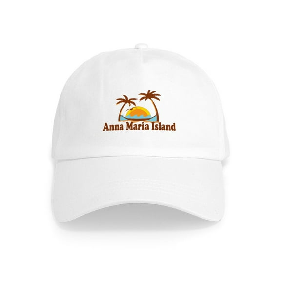 CafePress - Anna Maria Island Palm Trees Design. Cap - Adjustable 100% Brushed Unisex Casual Cotton Baseball Cap, Beige, 1