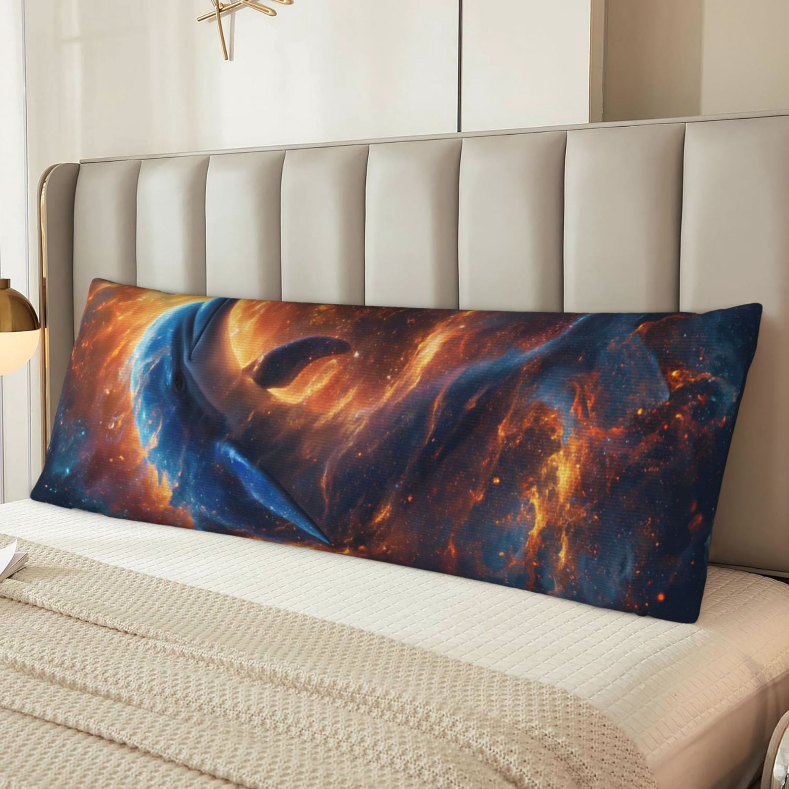 Naloa Cool Dolphin Super Soft 20x60 Body Pillow Case,Long Side Hidden Zipper（PILLOWS ARE NOT INCLUDED）