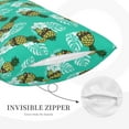 thumbnail image 3 of Bedroom Outdoor Decorations Rectangle Two Sides Printed Sunglass Skull Pineapple Palm Leaf Teal Sofa Throw Pillow Case Cushion Cove, 3 of 6