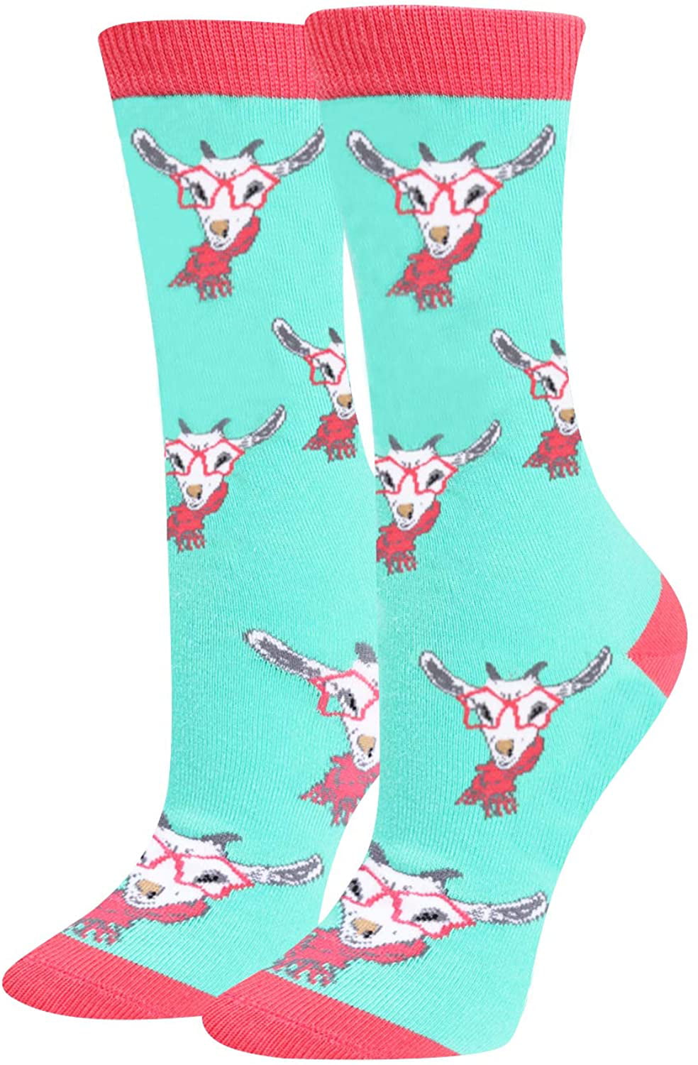 Teal Cute Cows on Teal Womens Novelty Ankle Socks Adult One Size 
