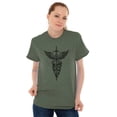 thumbnail image 3 of Caduceus Medical Symbol Sword Snakes Plus Size Crewneck Graphic Tee Shirt Brisco Brands 5X, 3 of 5