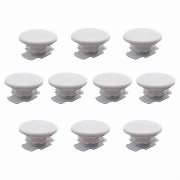 10 Pcs Plastic Closet Rod End Caps - Adjustable Bendable, Closet Pole End Caps & Closet Rod Cover,10 * Plastic Closet Rod End Caps,White