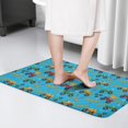Monster Cartoon Truck Blue Pattern Flannel Non-Slip Floor Mat, Kitchen ...