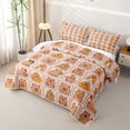 thumbnail image 3 of Manfei Cute Daily Capybara Print Quilt Full,Cartoon Animals Full Bedspread Sets,Brown,3pcs, 3 of 7