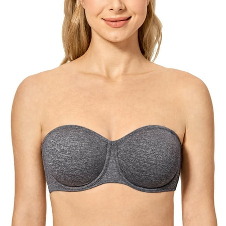 

DELIMIRA Women s Strapless Bra Convertible Unlined Underwire Seamless Bra