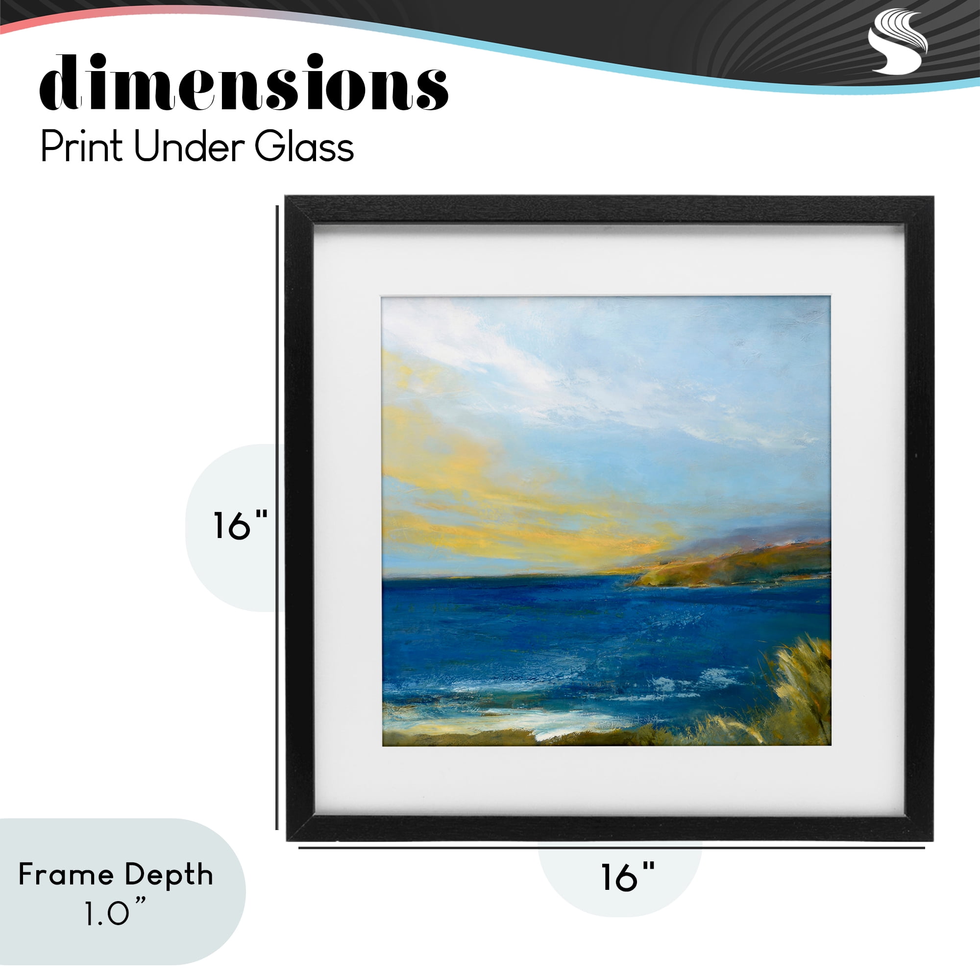 Stupell Industries Vibrant Ocean Light at Dusk Black Framed Print Under Glass, design by Patrick Dennis
