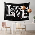 thumbnail image 2 of Love Lettering Tapestry, Graffiti Writing Texture Wall Hanging Tapestries Dorm Room Home Decor, 60" x 40", 2 of 7