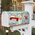 thumbnail image 4 of Spring Floral Mailbox Cover, Floral Jars Rustic Magnetic Mailbox Cover Letter Post Box Cover Wrap Decoration Welcome Home Garden Outdoor 21" Lx 18" W, 4 of 6