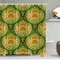 thumbnail image 3 of Mandala Shower Curtain Set for Bathroom Boho Ethnic Retro Bohemian Flower Art Print Bath Curtains Green and Yellow Waterproof Fabric Machine Washable Bathtub Curtains with Hooks 72x72 Inches, 3 of 6