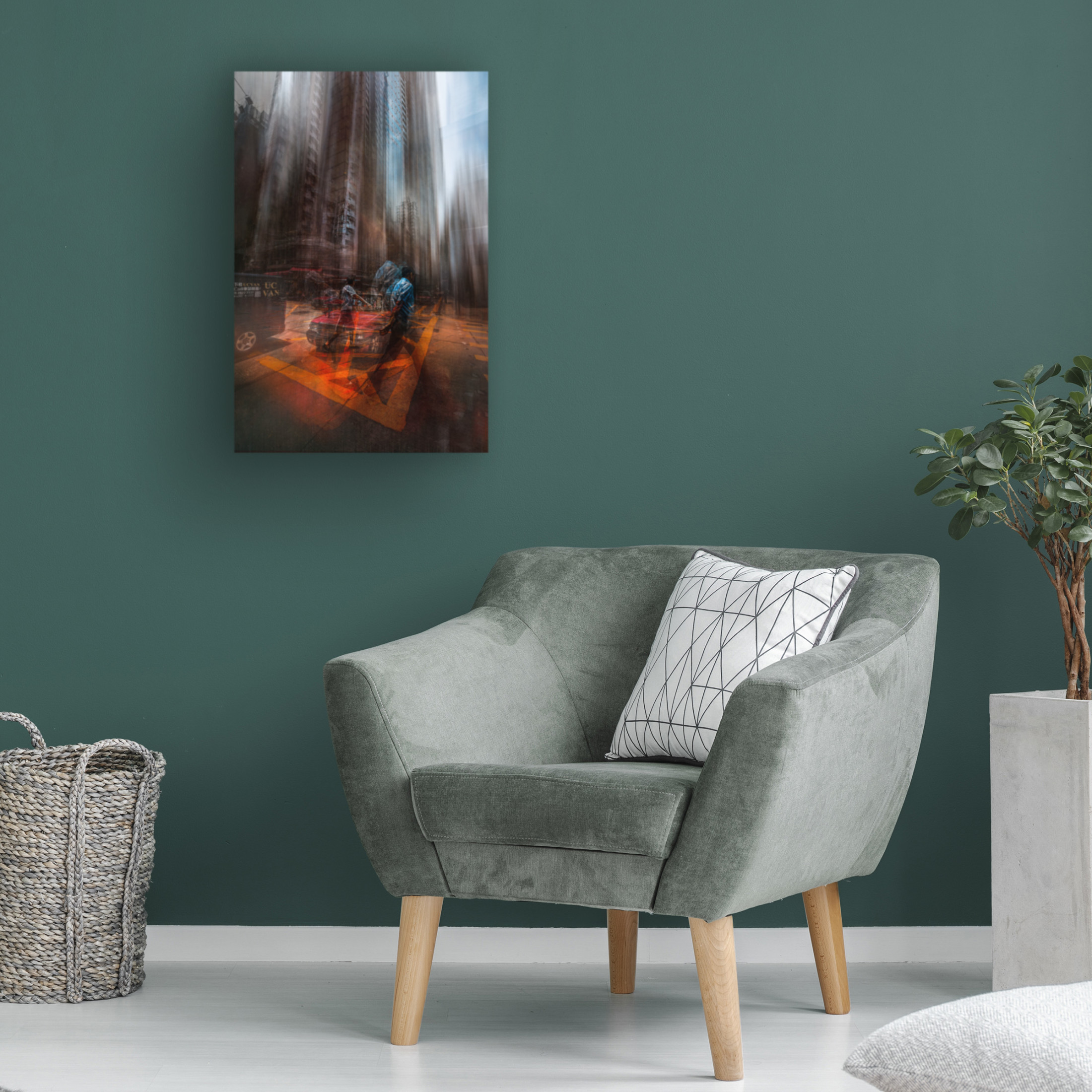 Canvas Wall Art - Carmine Chiriaco 'Chaos In The Streets Of Hk' Wall Art for Living Room, Bedroom, or Office Décor by Trademark Fine Art - 16 x 24 Inches