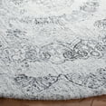 thumbnail image 3 of SAFAVIEH Abstract Emelly Floral Area Rug, Ivory/Black, 6' x 6' Round, 3 of 10