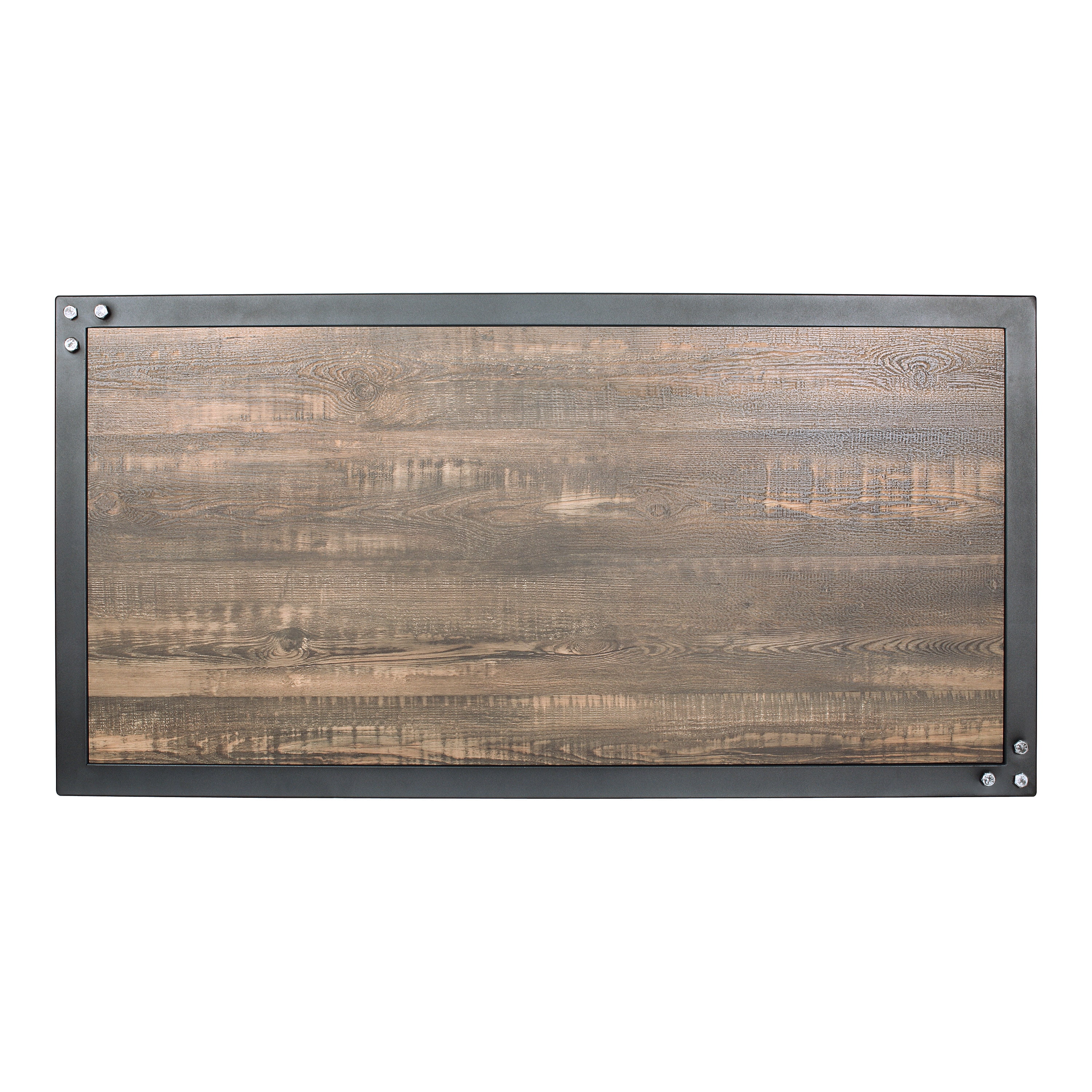 Furniture of America Elto 1-Shelf Metal Sand Black and Dark Walnut Coffee Table