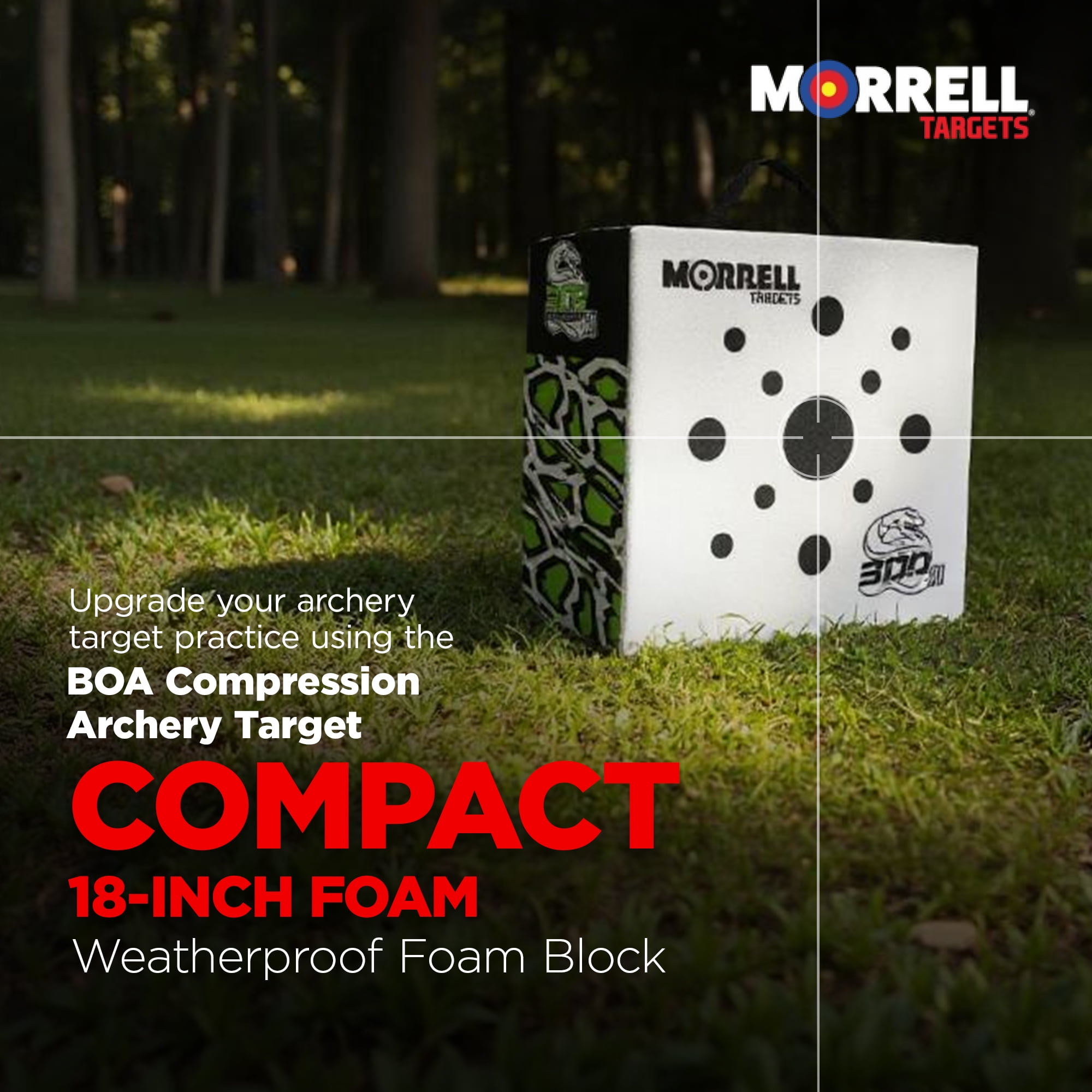 Morrell Targets BOA Compression Foam Archery Target Block, 180 Inch, White/Black