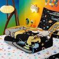 thumbnail image 5 of meiyoeat Cartoon Cat Galaxy Zipper Twin Comforter Sets with Fitted Sheet and 2 Pillowcases For Boys,Space Theme Kitten Print Zipper Bedding Set,Reversible,4-Piece, 5 of 7