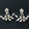 thumbnail image 5 of Grandest Birch Women's Elegant Rhinestone Leaf Twig Branch Stud Earrings Ear Jackets Alloy + Rhinestone Gold, 5 of 8