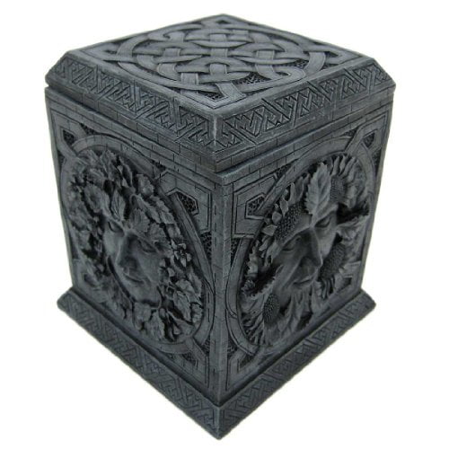 Collectible Tribal Container Statue Figurine Celtic Cross Box 