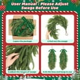 thumbnail image 3 of 2 Pcs Artificial Christmas Teardrop Swag 28" Faux Norfolk Pine Needles Branches Reusable Hanging Greenery Wreath with Velvet Bow for Holiday Door Table Mantle Fireplace Indoor Outdoor Decor, 3 of 14