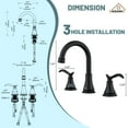 thumbnail image 5 of CASAINC 8 in. Widespread Double Handle Bathroom Sink Faucet with 360° Swivel Spout, Stainless Steel Drain Kit in Matte Black, 5 of 10