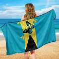 thumbnail image 4 of Garronmavis Bahamas Flag Butterfly Car Seat Cover Towel 1 PC Stain Resistant Breathable Non Slip Front Car Seat Protector Fits Most Cars SUVs Trucks Sedans Vans, 4 of 9