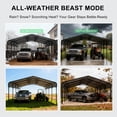thumbnail image 5 of PABIMIA 20x20 FT Heavy-Duty Galvanized Steel Carport, Outdoor Metal Shelter for Cars, Trucks & Equipment, Black, 5 of 9