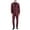 Burgundy, variant on 3-Piece Solid Sharkskin Suit Set with Jacket, Vest, and Dress Pants, Slim Fit