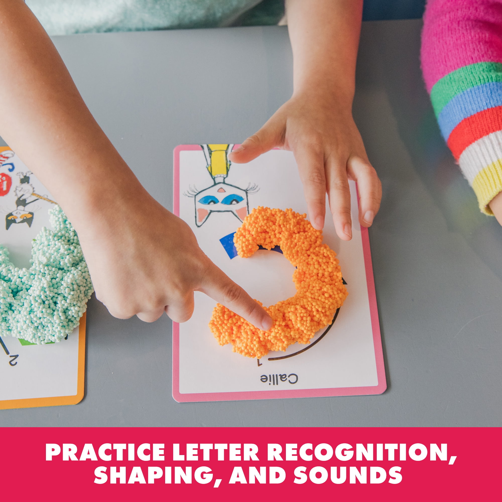 Educational Insights Pete the Cat Playfoam Shape & Learn Pete the Cat Groovin' Alphabet Set with 8 Playfoam Bricks, 13 Double-Sided Cards, Gift for Kids Ages 3+