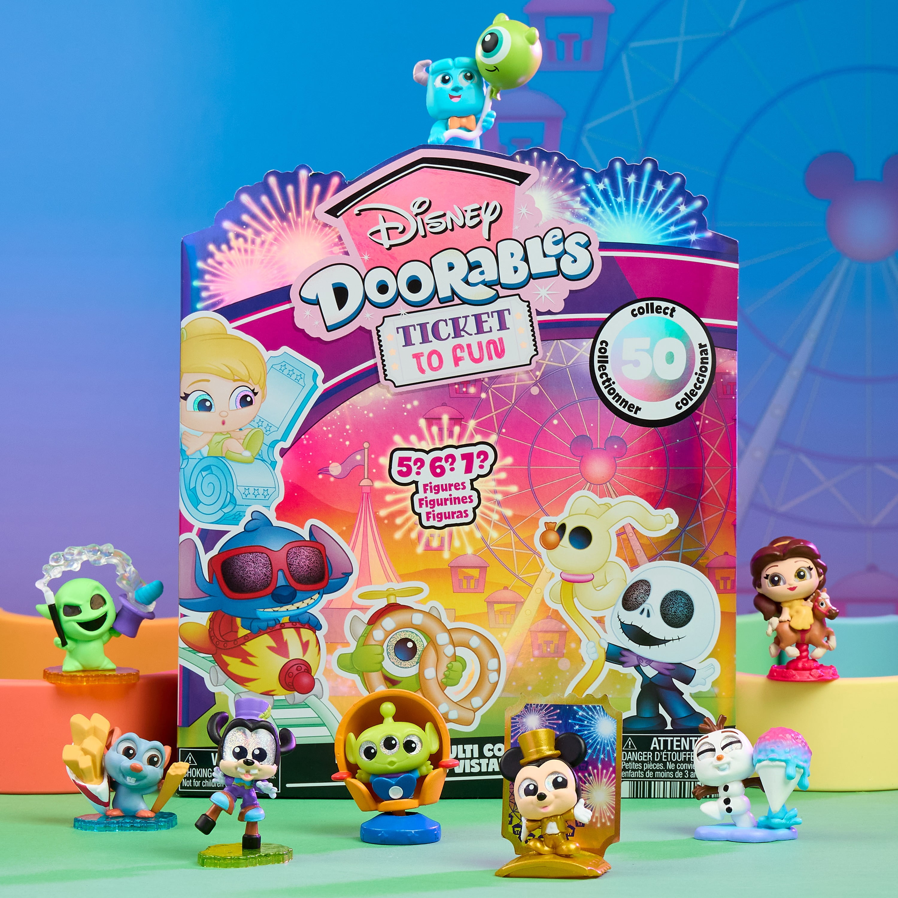 Disney Doorables Ticket to Fun Multi Peek, Festival-Themed Collectible Figures with 5, 6, or 7 Surprise Toys, 50 to Collect, Kids Toys for Ages 5 up