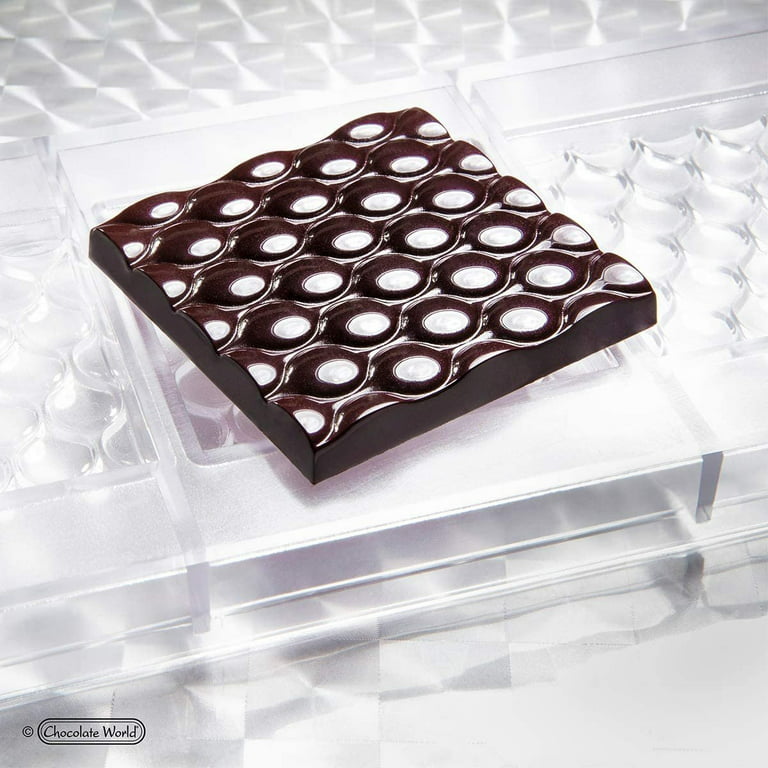 Chocolate World Clear Polycarbonate Chocolate Mold, Bubbles Square  Polycarbonate Chocolate Molds