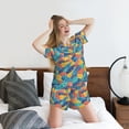 thumbnail image 5 of Sikiie Colorful Fish 1 Womens Pajama Sets Short Sleeve Top With Pants Sleepwear 2 Piece Lounge SetMedium, 5 of 6