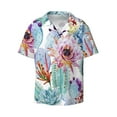 thumbnail image 3 of Goofa Cactus Printed Men's Casual Short-sleeved Shirt,Lightweight Breathable Button-down,Summer Casual men's top,Versatile Fashion shirt-3X-Large, 3 of 7