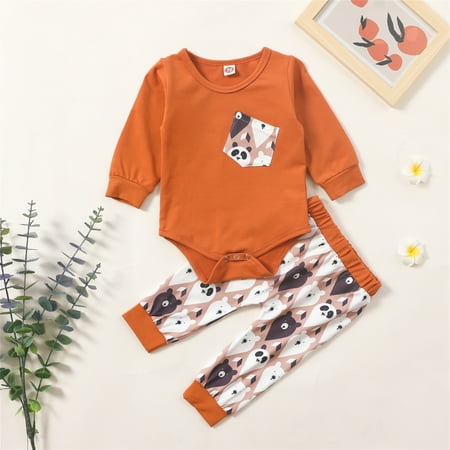

niuredltd baby girls cotton animal print autumn long sleeve pants romper bodysuit set clothes