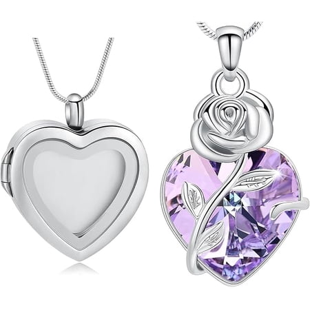 Personalized Glass Heart Cremation Jewelry - Photo Custom Photo Ashes Necklace Memorial Cremation Necklace Cremation Jewelry for Women Men