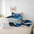 thumbnail image 5 of Feelyou Video Gamer Boy Twin Bedding Sets 7-Piece, Blue Gamepad Modern Gaming Bedding Comforter Set, Honeycomb Abstract Reversible Sheet Sets, Lightweight Room Decor, 5 of 7