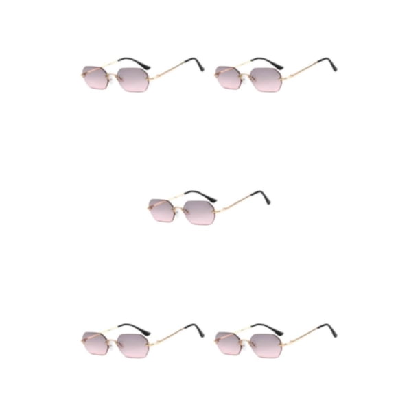 Gafas de sol Minnieouse de metal con montura pequeña octogonal para mujer y hombre sin marco color oro gris rosa
