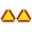 Yellow background wi, variant on Pack of 2 Rustproof Easy Install Reflective Triangle Boards for Farm Equipment and Golf Carts Warning