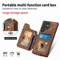 thumbnail image 3 of Jiahe Cover for Samsung Galaxy A21s, Luxury Wallet Case with Credit Card Slots，Flip Leather with Wrist Strap Shockproof Magnetic Ring Holder Stand with FEID Blocking Protective Case Cover, brown, 3 of 10
