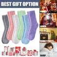 thumbnail image 6 of 5 Pairs Womens Fuzzy Slipper Socks, Ultra Soft Microfiber Crew Socks for Winter, Non-Slip Cozy House Socks with Fluffy Lining, 6 of 6