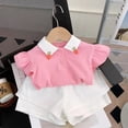 thumbnail image 2 of Tkrady Toddler Outfits for Girl Summer New Elastic Short Sleeve Shirt and Shorts Fashion Set, Sizes 2-7 Years, 2 of 5