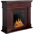 thumbnail image 6 of R.W.FLAME 43” Electric Fireplace Mantel Wooden Surround Firebox, TV Stand with Freestanding Electric Fireplace, Remote Control, Adjustable Led Flame, 750W/1500W Pearl White, 6 of 15