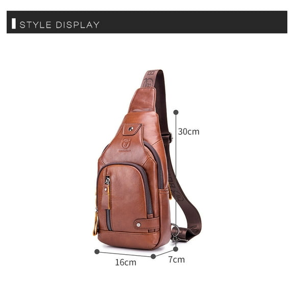 Sling Backpack for Men Chest bag Crossbody Bag Shoulder Bag 100% Genuine Leather