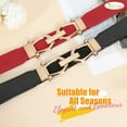 thumbnail image 6 of Women Stretchy Waist Belt Retro Elastic Skinny Belt for Ladies with Gold Buckle, 6 of 7