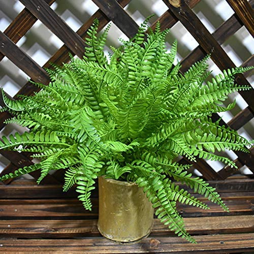 LSKY 4 Pack Artificial Ferns Plants Artificial Shrubs Boston Fern Bush ...