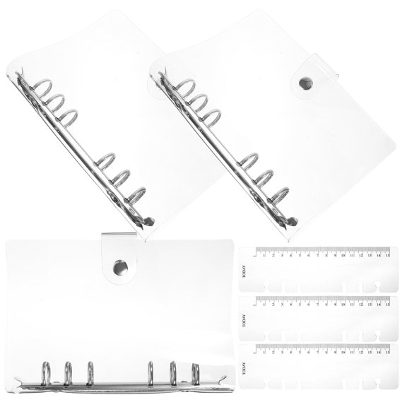 MLINS 3 Pcs Transparent Pvc Loose-leaf Simple Conference Notebook Shell Handbook 3pcs/pack Binder A5