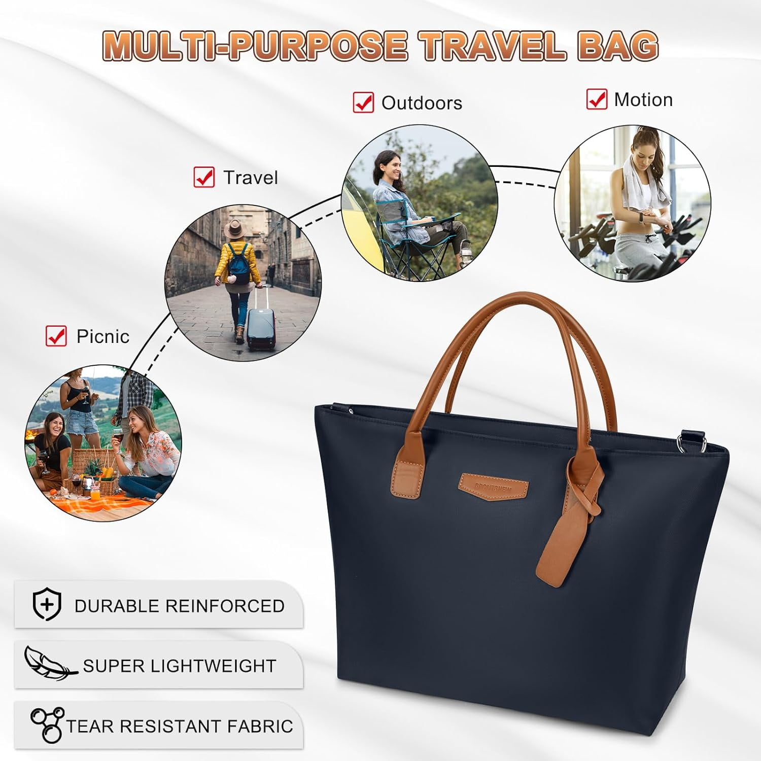 Travel Duffle Bag for Women Men Sports Tote Gym Bag Shoulder Weekender Overnight Bag for Women Men