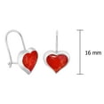 thumbnail image 4 of Adorable Hearts Red Coral and Sterling Silver Ear Wire Earrings, 4 of 5