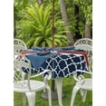 thumbnail image 2 of Outdoor Tablecloth with Umbrella Hole and Zipper, Navy Blue Coastal Round Table Cloth 54 Inch Waterproof Tablecloth, Nautical Ocean Sea Rudder Abstract Art Picnic Table Cover for Patio Camping, 2 of 7